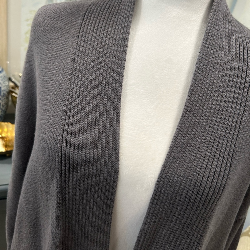 J Jill Open Sweater Gray Sz Large - Picture 2 of 4
